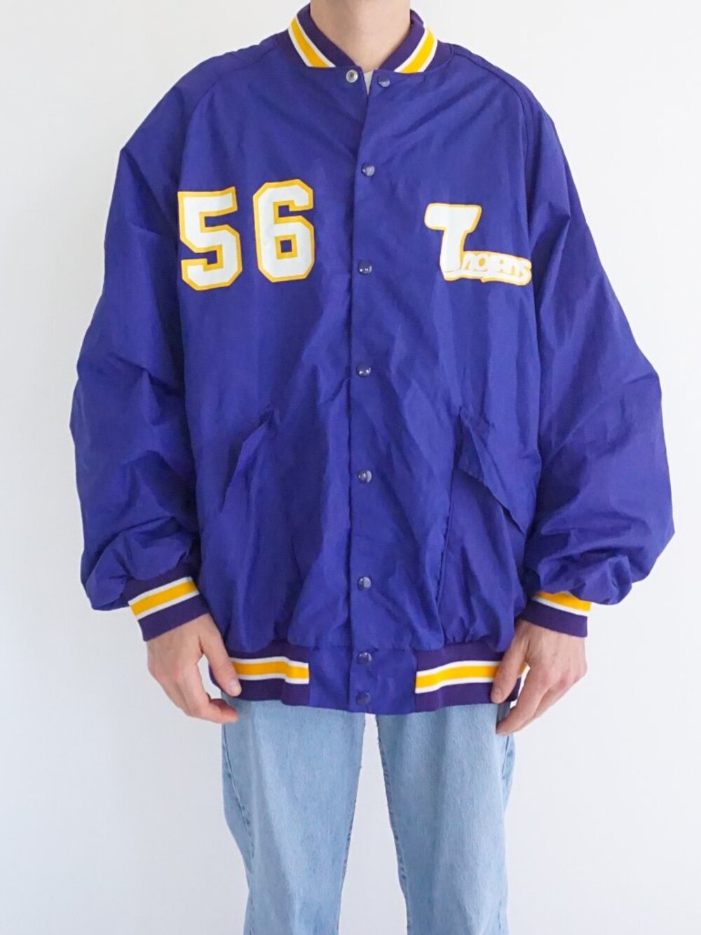 Vintage Russell Athletic Purple Northwestern Football Spellout Varsity Jacket XL
